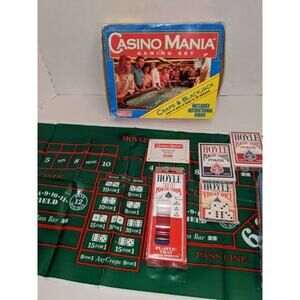 Hoyle Casino Mania Gaming Set w VHS Cards Dice Poker Chips Learn Blackjack Craps